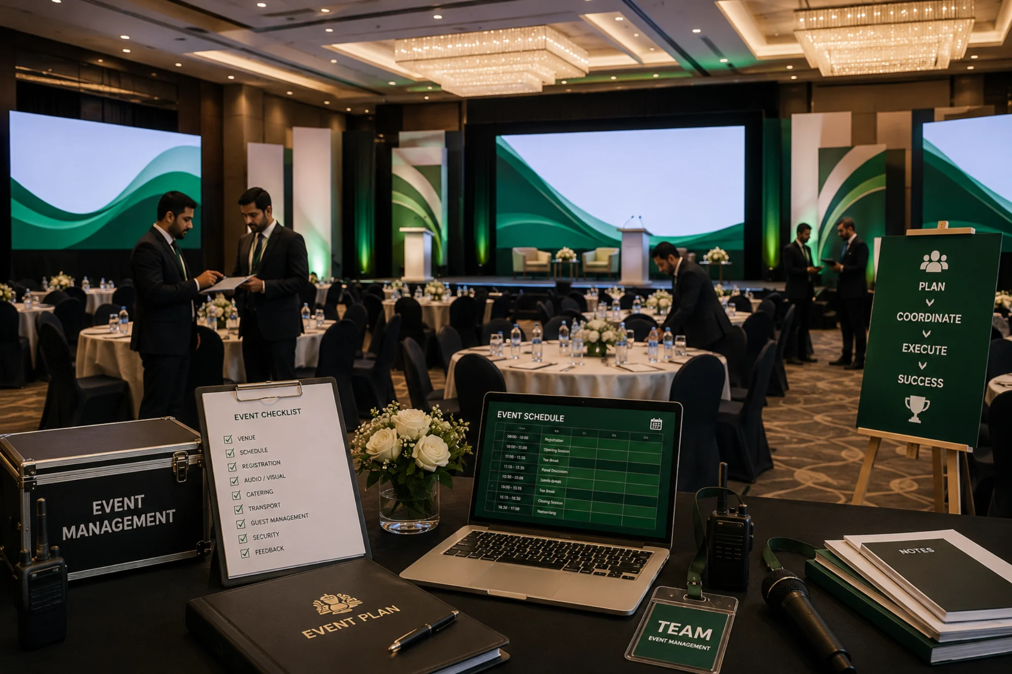 Corporate event coordination and execution